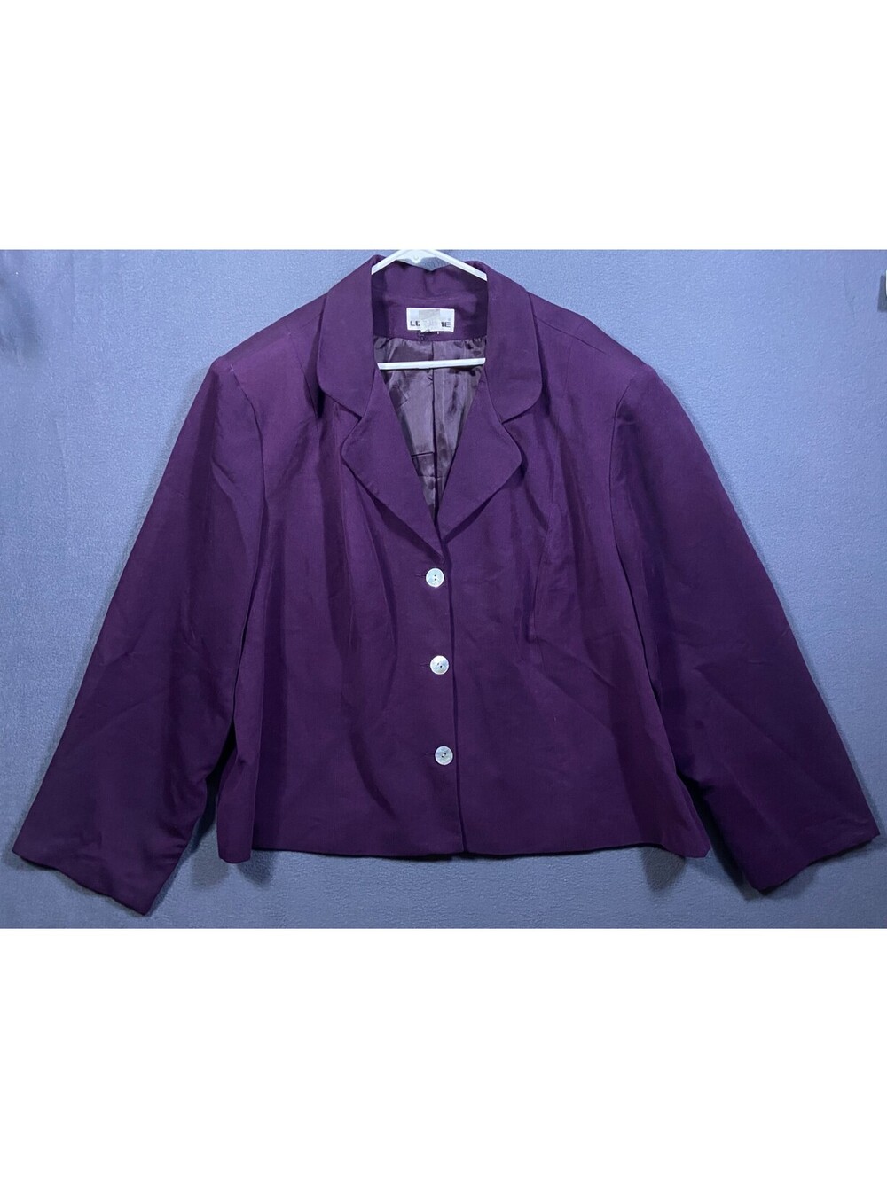 Vintage Womens LIZ & ME Purple Professional Blazer Jacket-Size 28W USA VTG Cute!
